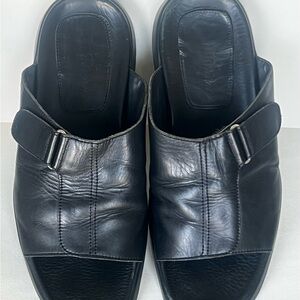 Tommy Bahama Black Leather Sandals Baja Beach Men’s